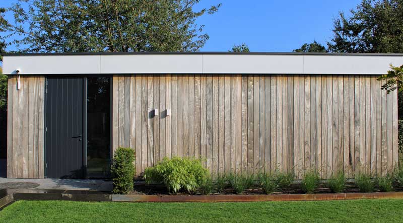 onbehandeld padoek, rhombus profiel | Villa Veldhoven Gevelbekleding robuust Padoek