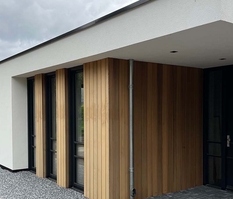 strakke gevelbekleding voor modern tiny house