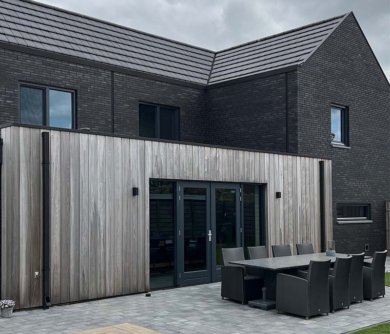 gevelbekleding hout verticaal voor barcode effect verticaal geplaatste houten gevelbekleding voor projectbouw
